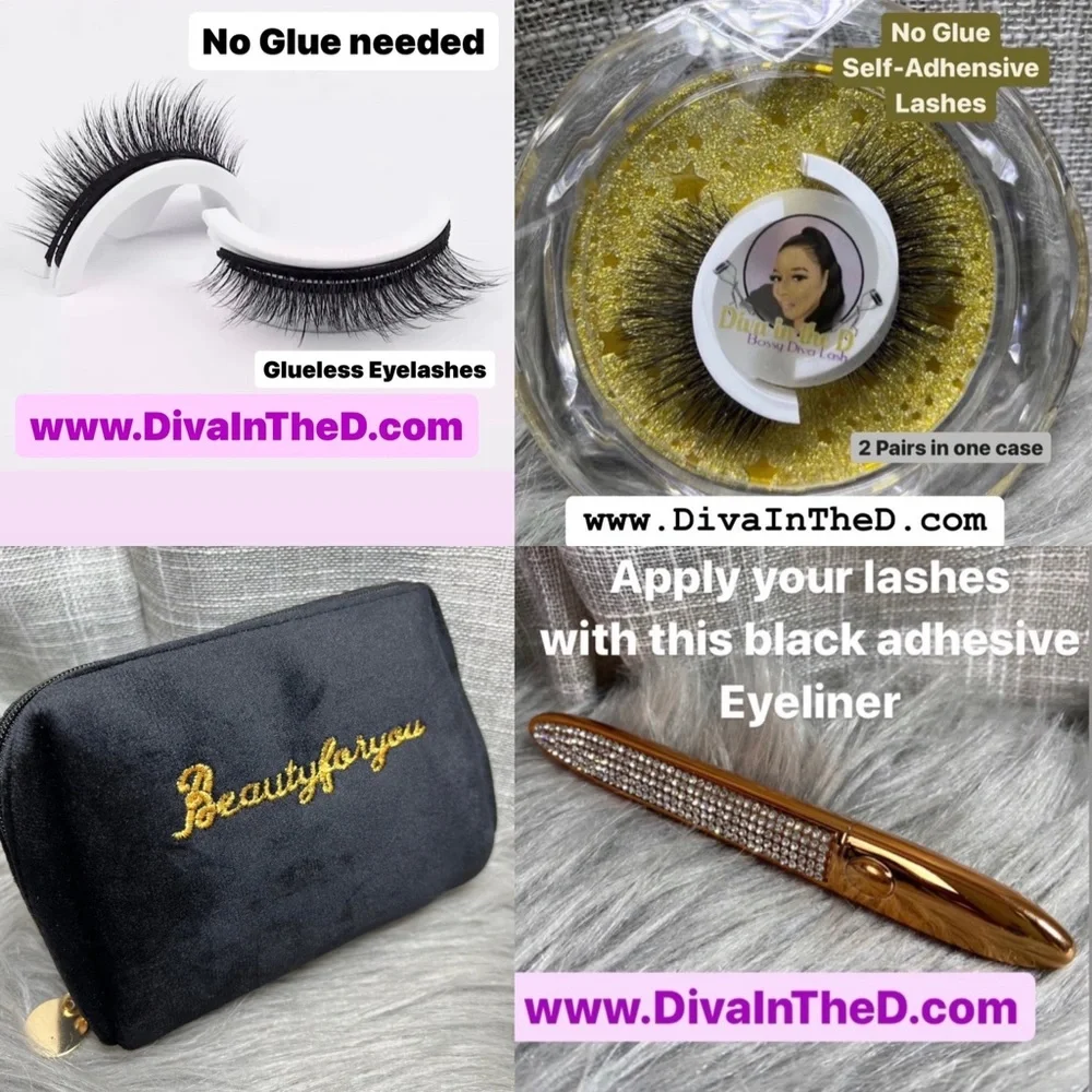 No Glue lashes and lash glue eyeliner pen